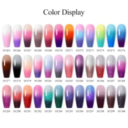 MEET ACROSS 7ml Glitter Sequins Thermal Gel Nail Polish 3 Layers Temperature Color Changing Semi Permanent UV Gel Varnish Nails
