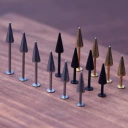 1 Piece Punk Long Spike 16G Stainless Steel Labret Lip Piercing Externally Threaded Cone Cartilage Conch Piercings 6/8/10MM