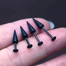 1 Piece Punk Long Spike 16G Stainless Steel Labret Lip Piercing Externally Threaded Cone Cartilage Conch Piercings 6/8/10MM