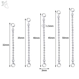 ZS 1 PC Gold Color Stainless Steel Nose Chain 17/24/32/35/40/45/50MM Tassel Ear Helix Bridge Piercing Chains Accessories Jewelry