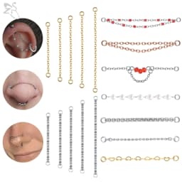 ZS 1 PC Gold Color Stainless Steel Nose Chain 17/24/32/35/40/45/50MM Tassel Ear Helix Bridge Piercing Chains Accessories Jewelry