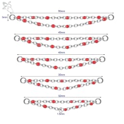 ZS 1 PC Gold Color Stainless Steel Nose Chain 17/24/32/35/40/45/50MM Tassel Ear Helix Bridge Piercing Chains Accessories Jewelry