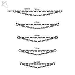 ZS 1 PC Gold Color Stainless Steel Nose Chain 17/24/32/35/40/45/50MM Tassel Ear Helix Bridge Piercing Chains Accessories Jewelry