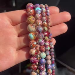 4/6/8/10mm Natural Stone Flower Purple Imperial Jasper High Quality Stone Spacer Beads For Jewelry Making DIY Bracelet Necklace