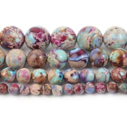 4/6/8/10mm Natural Stone Flower Purple Imperial Jasper High Quality Stone Spacer Beads For Jewelry Making DIY Bracelet Necklace