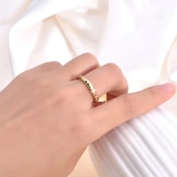 3mm Thin Stainless Steel Pyramids Spinner Ring Wedding Band for Women Girl Size 5-12