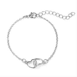 Simplicity Style Bracelet Sales Heart To Heart Matching Double Small Hollow Heart Bracelet 2024 Fashionable New Temperament