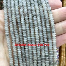 Natural Labradorite Gems Stone Faceted Round Rondelle Loose Beads For Jewelry Making DIY Bracelet Necklace Handmade Accessories
