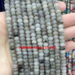 Natural Labradorite Gems Stone Faceted Round Rondelle Loose Beads For Jewelry Making DIY Bracelet Necklace Handmade Accessories