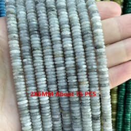 Natural Labradorite Gems Stone Faceted Round Rondelle Loose Beads For Jewelry Making DIY Bracelet Necklace Handmade Accessories
