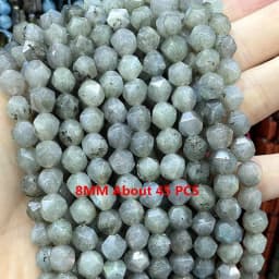 Natural Labradorite Gems Stone Faceted Round Rondelle Loose Beads For Jewelry Making DIY Bracelet Necklace Handmade Accessories