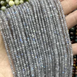 Natural Labradorite Gems Stone Faceted Round Rondelle Loose Beads For Jewelry Making DIY Bracelet Necklace Handmade Accessories