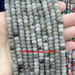 Natural Labradorite Gems Stone Faceted Round Rondelle Loose Beads For Jewelry Making DIY Bracelet Necklace Handmade Accessories