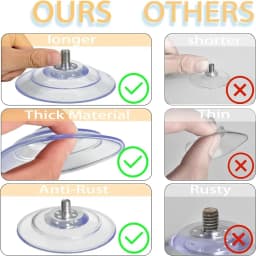 10PCS Suction Cup Hooks with Screw Nut 60mm Thickening PVC Sucker Vacuum Suction Cup for Glass window Bathroom Suction Pads