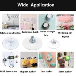 10PCS Suction Cup Hooks with Screw Nut 60mm Thickening PVC Sucker Vacuum Suction Cup for Glass window Bathroom Suction Pads