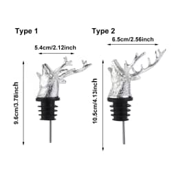Deer Head Wine Pourer Bottle Stoppers Zinc Alloy Bar Tools Wedding Party Drinks Wine Aerators Kitchen Tool Accessories