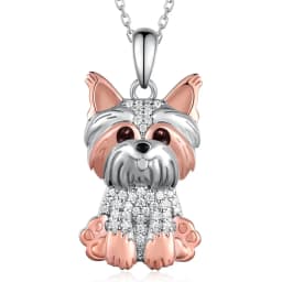 Exquisite and Cute Royal Yorkie Dog Pendant Necklace for Women Elegant Pet Puppy Jewelry Animal Accessories Dog Lovers Gift