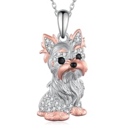 Exquisite and Cute Royal Yorkie Dog Pendant Necklace for Women Elegant Pet Puppy Jewelry Animal Accessories Dog Lovers Gift