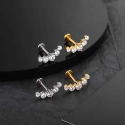 1/5PCS Titanium 16G 5 CZ Labret Lip Rings Crystal Cluster Ear Cartilage Tragus Helix Daith Conch Earring Piercings Jewelry