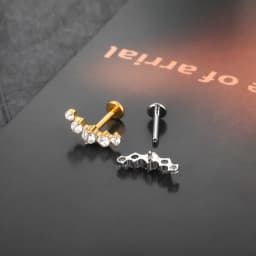 1/5PCS Titanium 16G 5 CZ Labret Lip Rings Crystal Cluster Ear Cartilage Tragus Helix Daith Conch Earring Piercings Jewelry