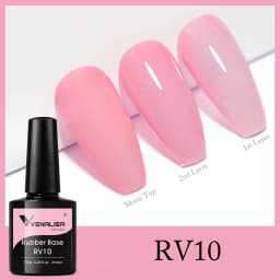 VENALISA Semi Transparent French Pink Color Rubber Base Coat Nail Gel Polish Jelly Nail Camouflage Soak off UV LED Nail Gel