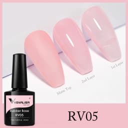 VENALISA Semi Transparent French Pink Color Rubber Base Coat Nail Gel Polish Jelly Nail Camouflage Soak off UV LED Nail Gel