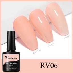VENALISA Semi Transparent French Pink Color Rubber Base Coat Nail Gel Polish Jelly Nail Camouflage Soak off UV LED Nail Gel