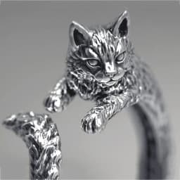 Retro Dark Cat Kitty Ring For Men Women Gothic Silver Color Adjustable Ring Pet Handmade Jewelry Accessories Unisex Lovers Gift
