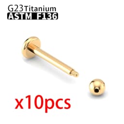 10PCS Wholesale G23 Titanium Labret Lip Stud Piercing Eyebrow Nose Ring C Rod For Women Septum Piercing Body Jewelry