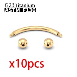 10PCS Wholesale G23 Titanium Labret Lip Stud Piercing Eyebrow Nose Ring C Rod For Women Septum Piercing Body Jewelry