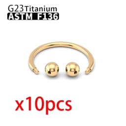 10PCS Wholesale G23 Titanium Labret Lip Stud Piercing Eyebrow Nose Ring C Rod For Women Septum Piercing Body Jewelry