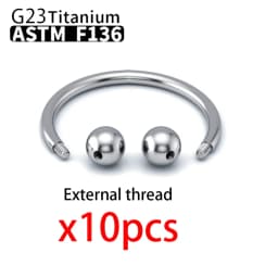 10PCS Wholesale G23 Titanium Labret Lip Stud Piercing Eyebrow Nose Ring C Rod For Women Septum Piercing Body Jewelry