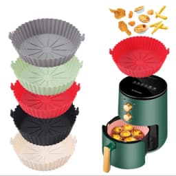 Air Fryer Baking Tray Reusable Silicone Baking Basket Grill Pan Food-Grade Safe Non-Stick Fryers Ovens Microwave Oven