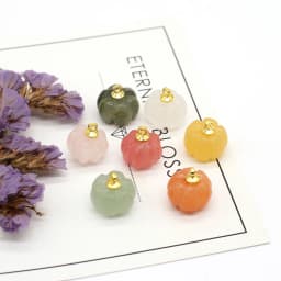 5pcs/Lot 13x13mm Natural Stone Red Agate Rose Quartz Pendant Charms Mini Pumpkin Charms for Jewelry Making DIY Necklace Earrings