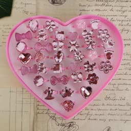 5/12/36pcs/Lot Wholesale Child Resin Candy Flower Bow Starfish Finger Rings Plastic Kid Ring Children Party Gifts Birthday Girls