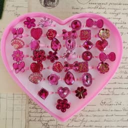 5/12/36pcs/Lot Wholesale Child Resin Candy Flower Bow Starfish Finger Rings Plastic Kid Ring Children Party Gifts Birthday Girls