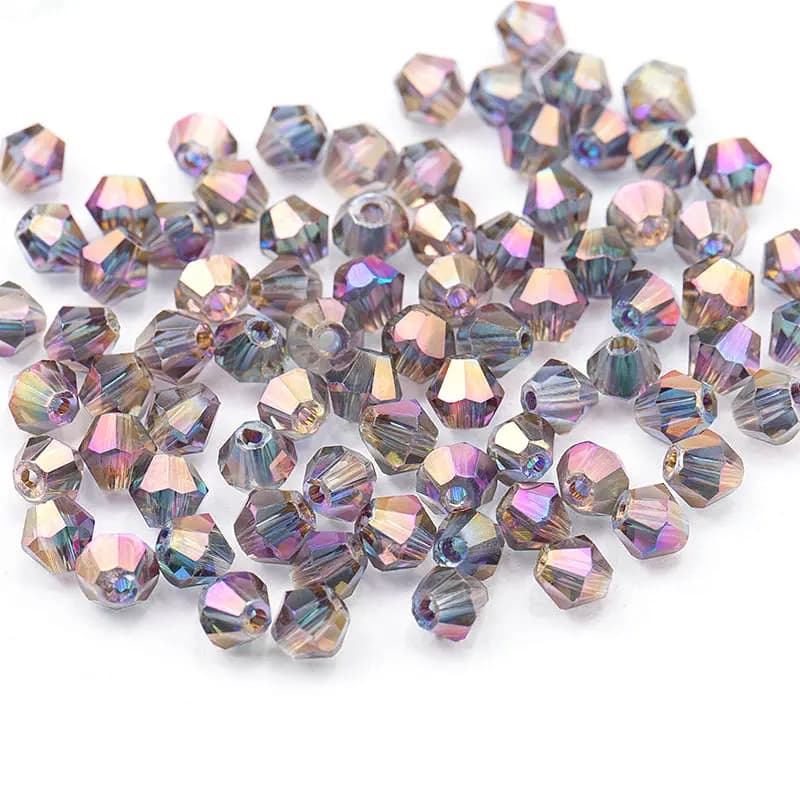 4mm Shiny Metal Color Bicone Beads 5238 Glass Beads Half Plated Color Beads Crystal Jewelry Beads for Jewelry Making 120pcs/Lot