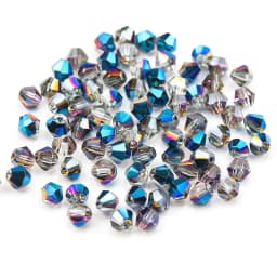 4mm Shiny Metal Color Bicone Beads 5238 Glass Beads Half Plated Color Beads Crystal Jewelry Beads for Jewelry Making 120pcs/Lot