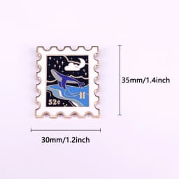 Whale Stamp Hard Enamel Pin Music Inspired Badge Fans Aesthetic Jewelry Gift