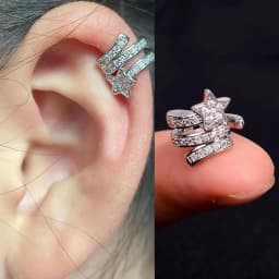1Pc Fashion Crystal cz Star Leaf Clip Earrings for Women Men Creative Simple C Ear Cuff Non-Piercing Ear Clip 2024 Trend Jewelry