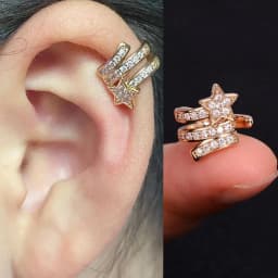 1Pc Fashion Crystal cz Star Leaf Clip Earrings for Women Men Creative Simple C Ear Cuff Non-Piercing Ear Clip 2024 Trend Jewelry