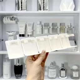 5-grid Wall-mounted Cosmetic Storage Rack Plastic Punch-free Bathroom Shelf Cuttable Cosmetics Spice Finishing Organizer Shelf
