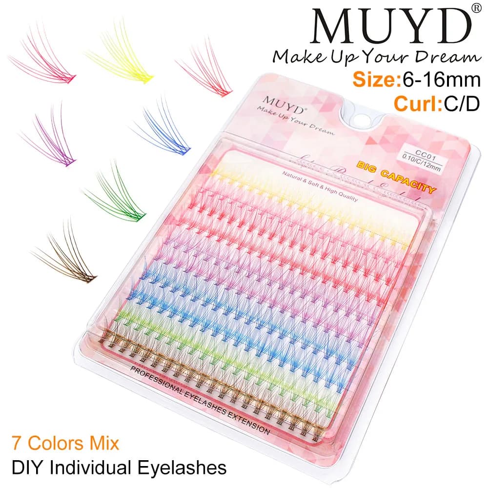 Colored Mink Eyelashes Are Natural and Easy to Operate. Multi Colored Eyelashes Party Eyelash Makeup Tool, Russian Curly Eyelash