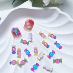10pcs 3D Chinese Kawaii Resin Nail Art Charms Exquisite Candy Design Nail Rhinestones Decorations DIY Cartoon Accessories Parts