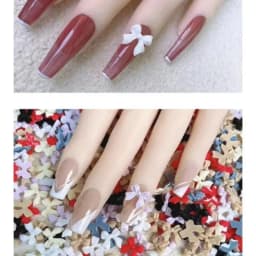 100pcs Random Mixed Resin Bowknot Bow Colorful 3D Nail Art Decorations Charms Studs Jewelry For Acrylic Nails DIY Manicure Tips