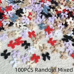 100pcs Random Mixed Resin Bowknot Bow Colorful 3D Nail Art Decorations Charms Studs Jewelry For Acrylic Nails DIY Manicure Tips