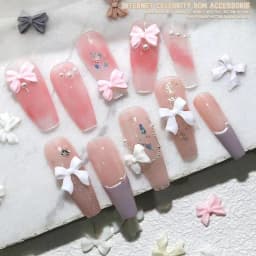 100pcs Random Mixed Resin Bowknot Bow Colorful 3D Nail Art Decorations Charms Studs Jewelry For Acrylic Nails DIY Manicure Tips