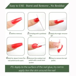 15ml Nail Polish Remover For Nails in 3-5 Minutes Easily Quickly Removes Semi Permanent Soak Off UV Gel Polish Burst Gel&nailoil