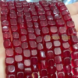 6x6MM Square Dark Red Chalcedony Ruby Color Loose Spacer Beads for Jewelry Making Diy Earrings Bracelet Accessories Charms