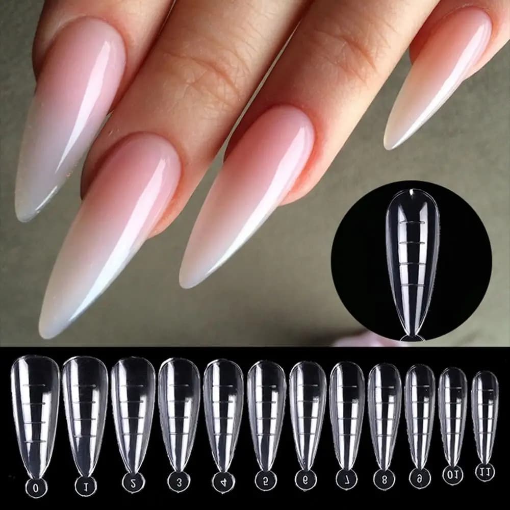 60Pcs Nail Dual Form False Nail Tips Extension For Building UV Acrylic Gel DIY Nail Mold Manicure Tools